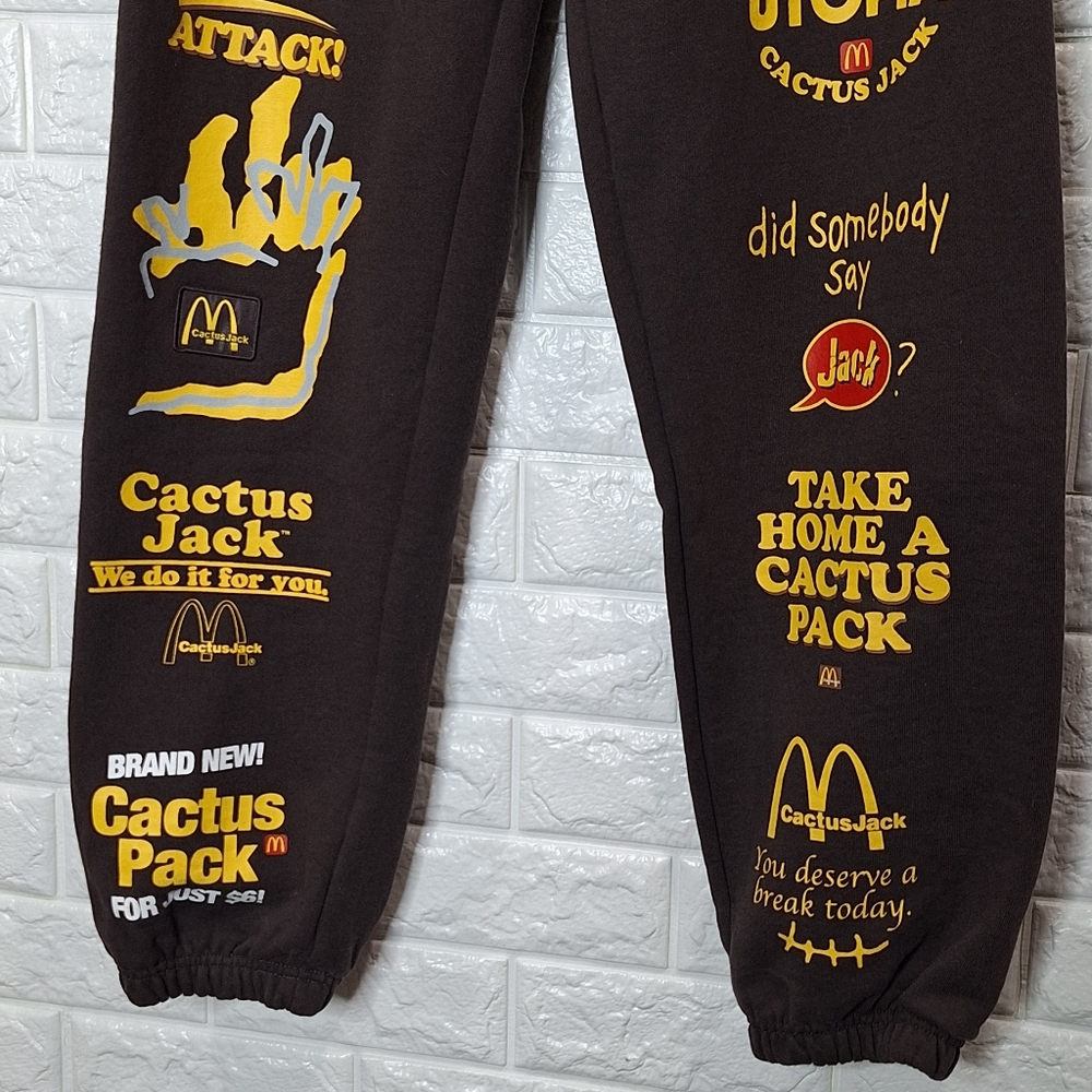 Cactus Jack Streetwear × Travis Scott mcdonalds sticker bomb Jogger sweatpants - Picture 3 of 7
